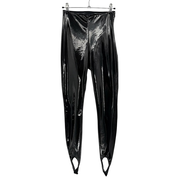 AMINA MUADDI X WOLFORD Latex Stirrup Legging Pant in Black Size US 6 - Picture 6 of 16